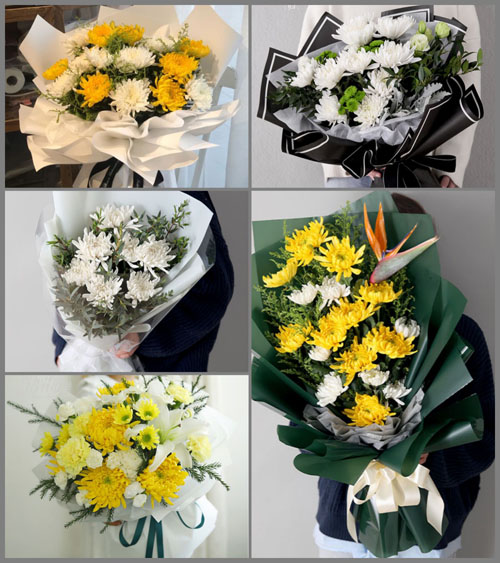 山东莱芜莱城区口镇镇栖龙湾村白事花束代送